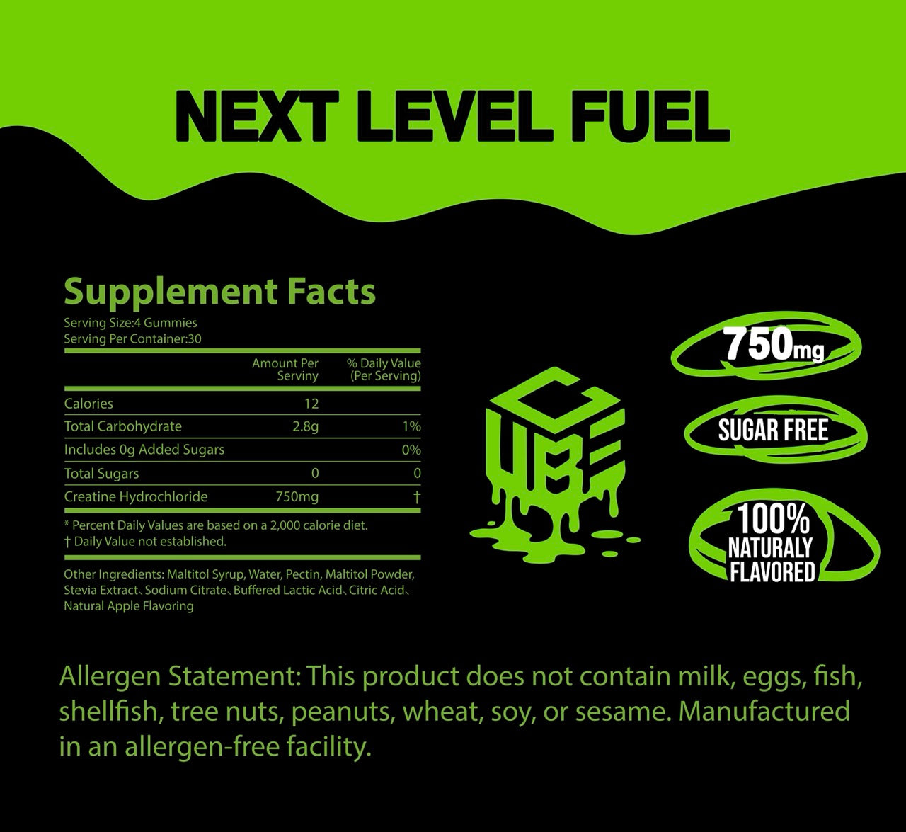 Creatine HCL Gummies - Sour Apple